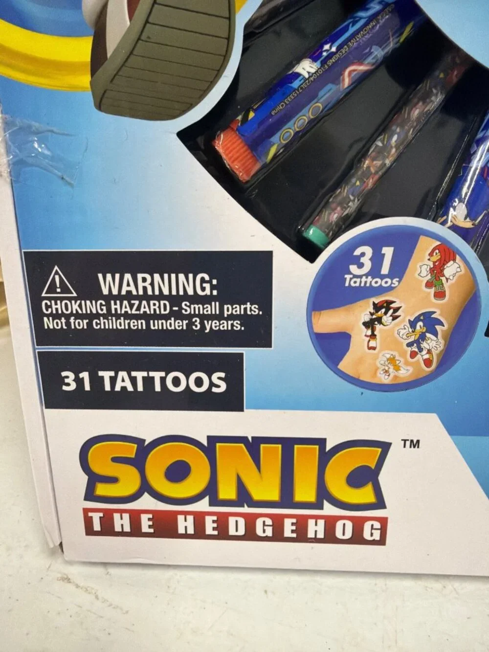Sonic The Hedgehog Creativity Fun Art Set With Stickers Tattoos Markers Paints